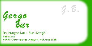 gergo bur business card
